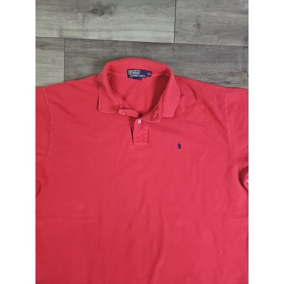 VTG Polo Ralph Lauren Polo Shirt 2XL XXL Pink Salmon Coral - Picture 2 of 6